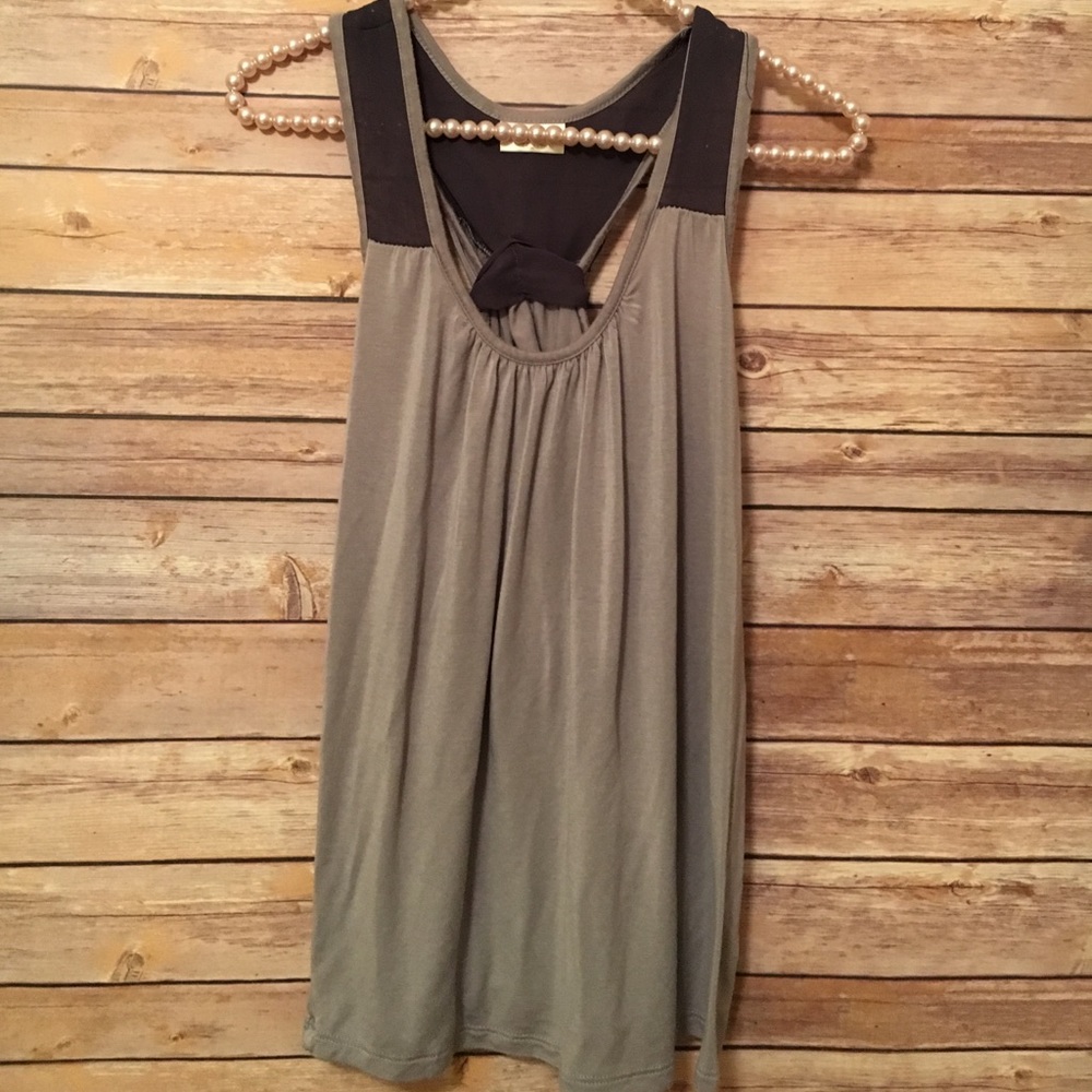 Pretty good brand racerback tank with tie on back